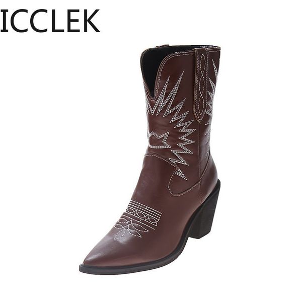 women western cowboy motorcycle boots high heels mid-calf boots fashion autumn winter female leather boots shoes 210428, Black
women western cowboy motorcycle boots high heels mid-calf boots fashion autumn winter female leather boots shoes 210428, Black