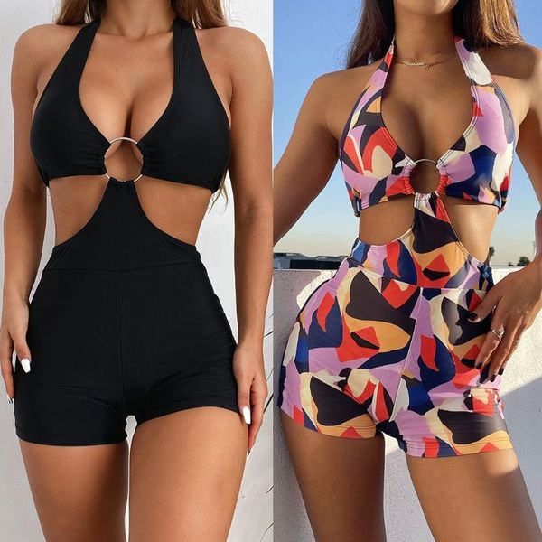 one-piece suits women swimsuit halter v-neck backless metal o-ring monokini cutout high waist boyleg shorts bathing suit
one-piece suits women swimsuit halter v-neck backless metal o-ring monokini cutout high waist boyleg shorts bathing suit