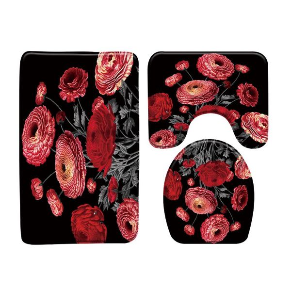 bath mats red plant flowers mat set black background bathroom rugs bathtub decoration carpet anti-slip toilet products
bath mats red plant flowers mat set black background bathroom rugs bathtub decoration carpet anti-slip toilet products