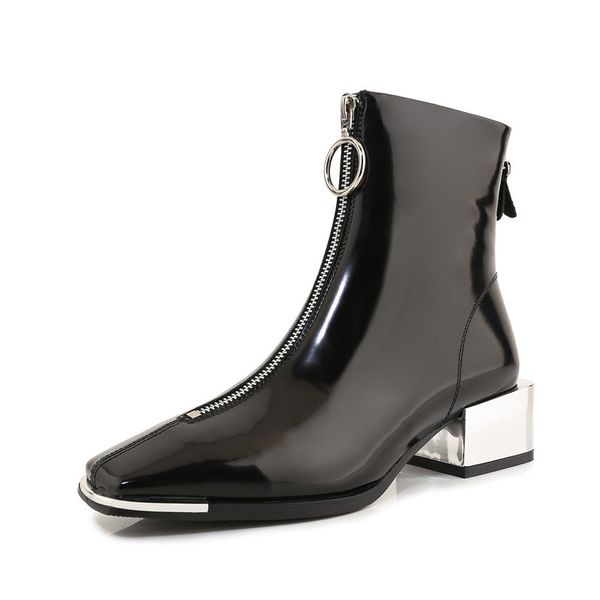 asumer fashion leather zip metal decoration thick heels women's boots, Black
asumer fashion leather zip metal decoration thick heels women's boots, Black