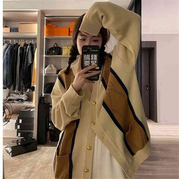 college sweet contrast color sweater coat women 2021 new loose lazy style v-neck soft waxy knitted cardigan autumn, White;black
college sweet contrast color sweater coat women 2021 new loose lazy style v-neck soft waxy knitted cardigan autumn, White;black