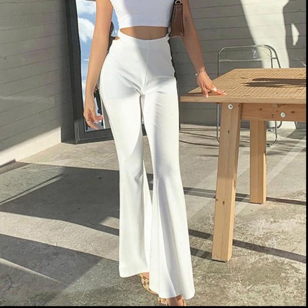 spring high waist women pants hollow flare trousers solid color slim bottoms elegant fashion lady bell, Black;white
spring high waist women pants hollow flare trousers solid color slim bottoms elegant fashion lady bell, Black;white
