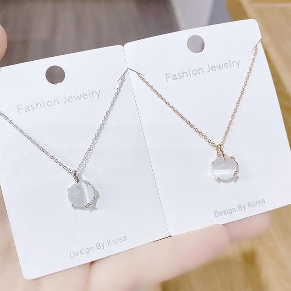 pendant necklaces korean simple opal round beads necklace exquisite micro-inlaid girl's personality all-match clavicle chain, Silver
pendant necklaces korean simple opal round beads necklace exquisite micro-inlaid girl's personality all-match clavicle chain, Silver