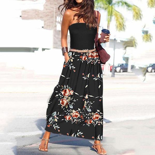 casual dresses flower print boho woman off shoulder long dress strapless summer beach sundress backless holiday party robe, Black;gray
casual dresses flower print boho woman off shoulder long dress strapless summer beach sundress backless holiday party robe, Black;gray