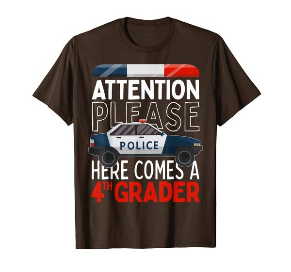 first day of school 2019 4th grade police: attention please t-shirt, White;black
first day of school 2019 4th grade police: attention please t-shirt, White;black