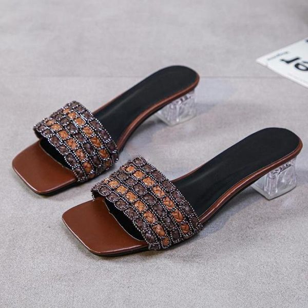 slippers rhinestone women crystal diamond square heel gladiator mules for big size 35-44 zapatillas mujer casa 2021, Black
slippers rhinestone women crystal diamond square heel gladiator mules for big size 35-44 zapatillas mujer casa 2021, Black