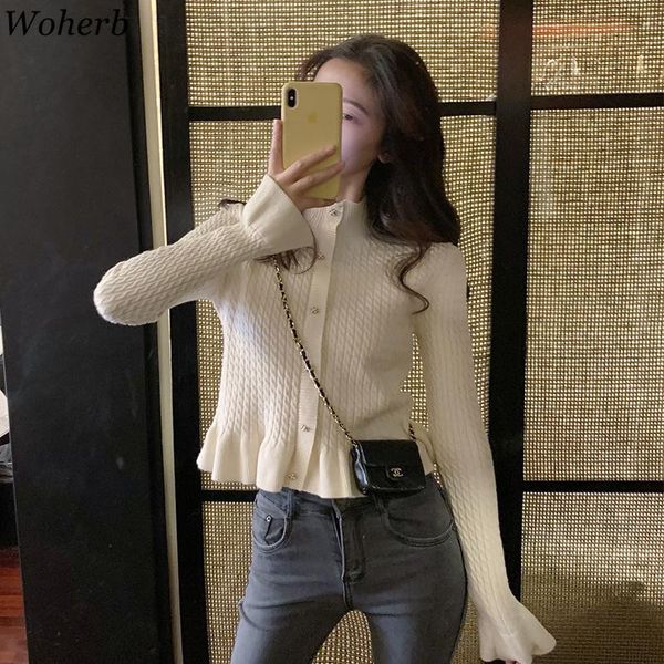 women's knits & tees woherb cropped cardigan women sweet knitted sweater 2021 korean fall clothing half high collar flare sleeve suete, White
women's knits & tees woherb cropped cardigan women sweet knitted sweater 2021 korean fall clothing half high collar flare sleeve suete, White