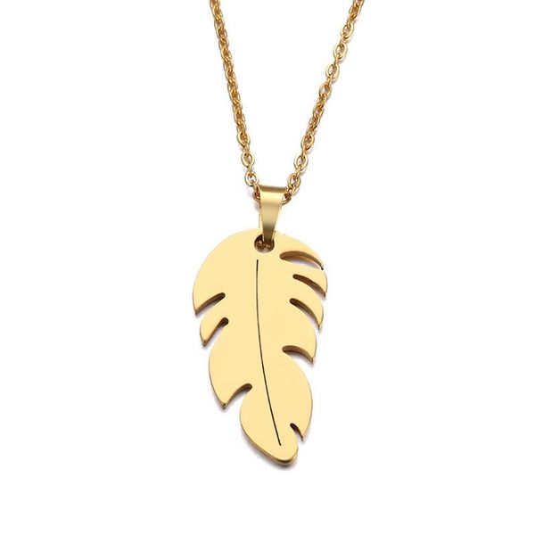 stainless steel necklace for women man lover's feather gold and silver color pendant engagement jewelry necklaces
stainless steel necklace for women man lover's feather gold and silver color pendant engagement jewelry necklaces