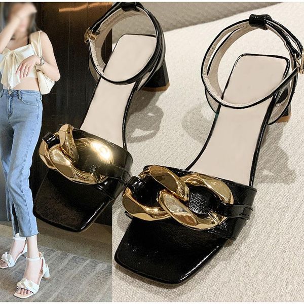 sandals candy colors women's metal chain square toe buckle strap female summer shoes 2021 fashion high heels ladies footwear, Black
sandals candy colors women's metal chain square toe buckle strap female summer shoes 2021 fashion high heels ladies footwear, Black