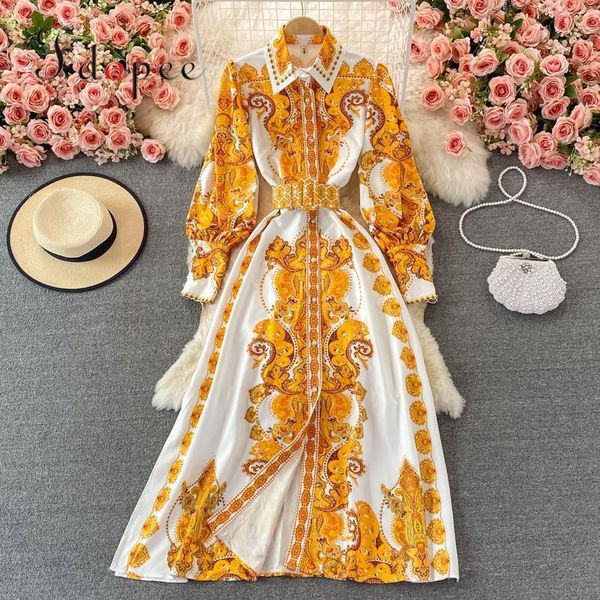 casual dresses spring/autumn retro turn-down collar court style printed temperament elastic waist long sleeve vestidos, Black;gray
casual dresses spring/autumn retro turn-down collar court style printed temperament elastic waist long sleeve vestidos, Black;gray