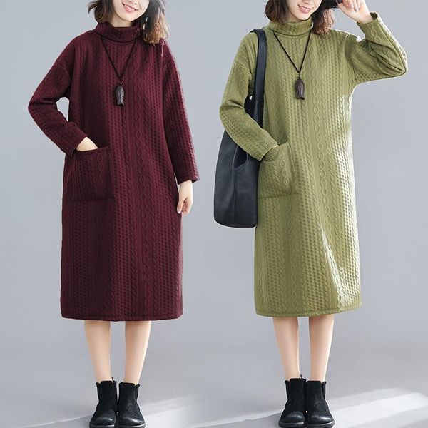 casual dresses autumn winter literary retro dress avocado green high-necked mid-length loose large size was thin bottoming, Black;gray
casual dresses autumn winter literary retro dress avocado green high-necked mid-length loose large size was thin bottoming, Black;gray