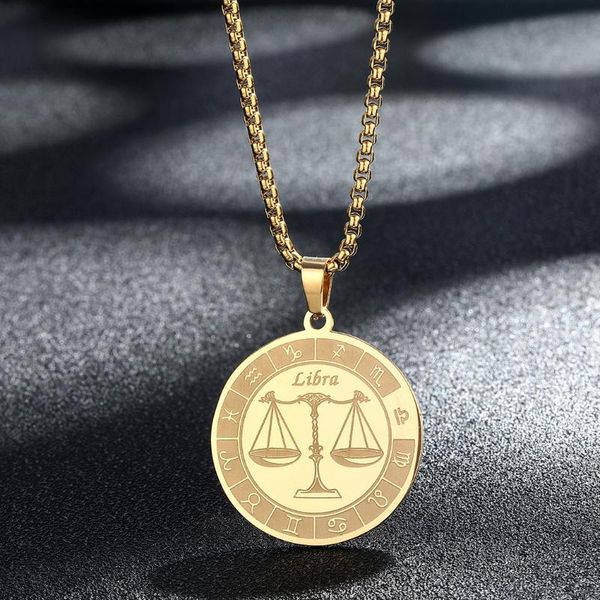 pendant necklaces stainless steel zodiac sign necklace for women men 12 constellation libra symbol amulet gift, Silver
pendant necklaces stainless steel zodiac sign necklace for women men 12 constellation libra symbol amulet gift, Silver