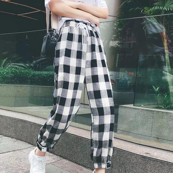 fashion black white plaid womens capris harem autumn casual clothes loose drawstring
fashion black white plaid womens capris harem autumn casual clothes loose drawstring