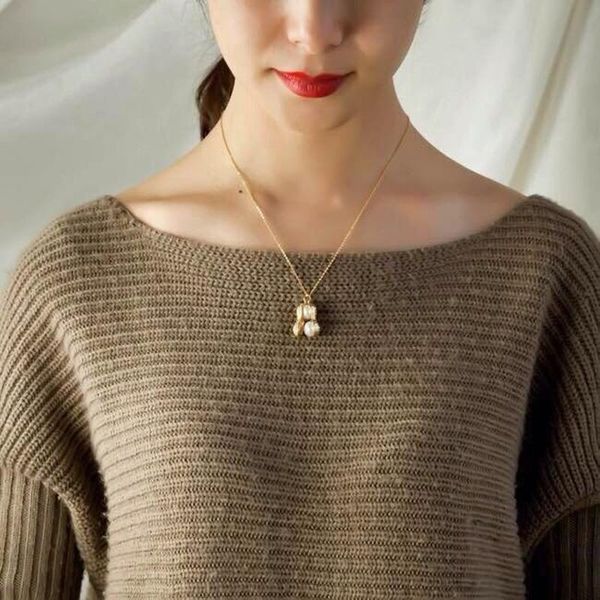 fashion creative peanut inlaid women's necklace high grade pearl pendant girls jewelry gift necklaces, Silver
fashion creative peanut inlaid women's necklace high grade pearl pendant girls jewelry gift necklaces, Silver