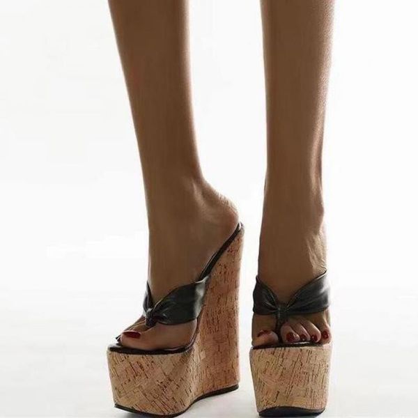 slippers ultra high heels 18cm platform shoes for woman simplicity open peep toe high-heel lady comfort wedges women pumps summer2021, Black 
slippers ultra high heels 18cm platform shoes for woman simplicity open peep toe high-heel lady comfort wedges women pumps summer2021, Black