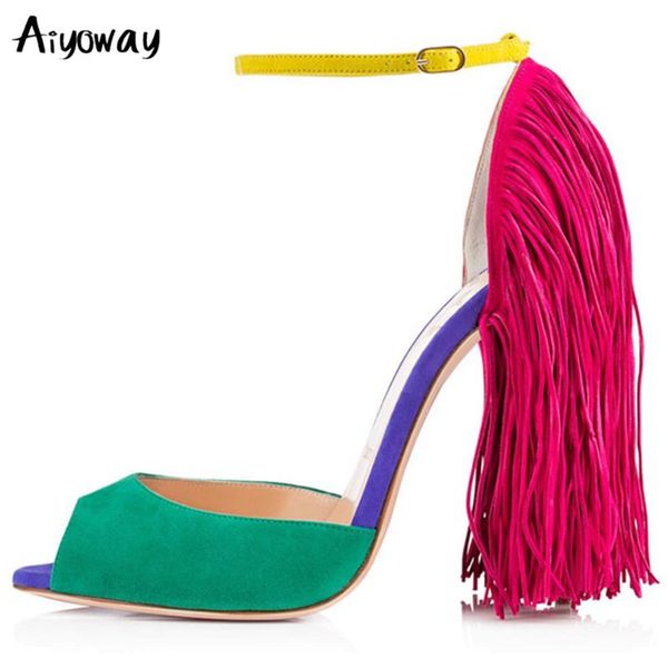 aiyoway fringe gladiator tassel sandals women high heels peep toe ankle strap stiletto sandal summer party shoes, Black
aiyoway fringe gladiator tassel sandals women high heels peep toe ankle strap stiletto sandal summer party shoes, Black