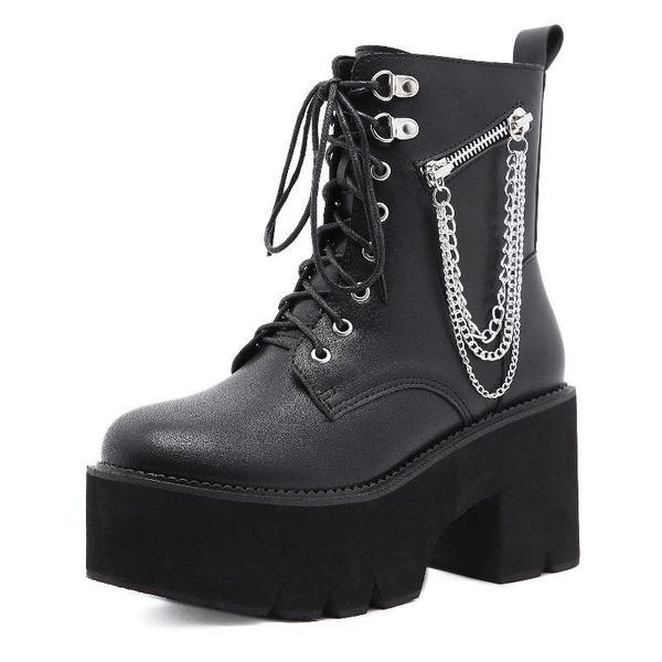 fashion chain platform boots chunky leather womens gothic shoes nightclub high heel black zipper quality women
fashion chain platform boots chunky leather womens gothic shoes nightclub high heel black zipper quality women