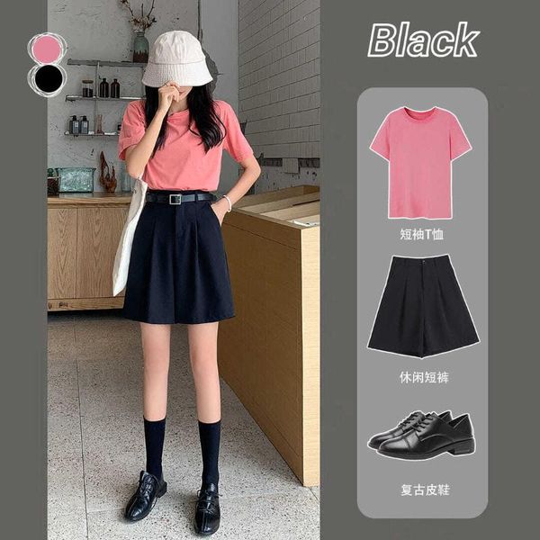 women's tracksuits summer casual wide-leg shorts solid color t-shirt + loose and thin high-waist five-point suit pants, Gray
women's tracksuits summer casual wide-leg shorts solid color t-shirt + loose and thin high-waist five-point suit pants, Gray
