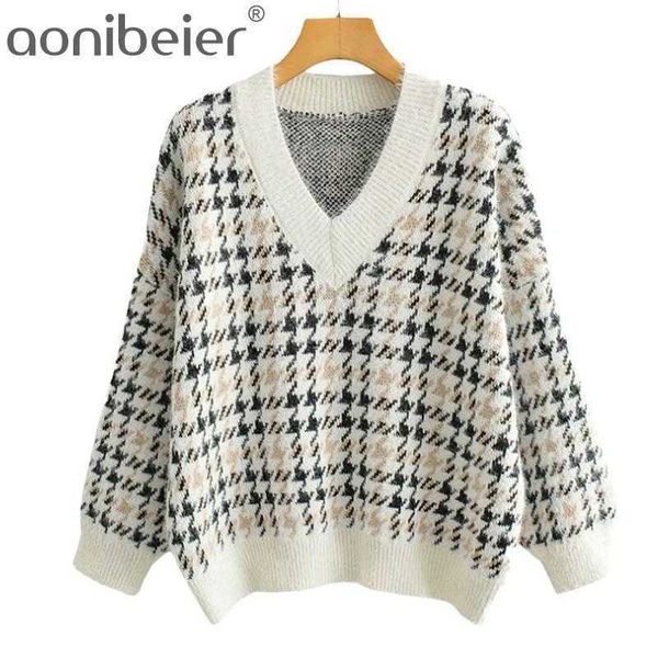 autumn winter v collar retro thousands of birds grid fashion temperament show thin knit sweater women simple 210604, White;black
autumn winter v collar retro thousands of birds grid fashion temperament show thin knit sweater women simple 210604, White;black