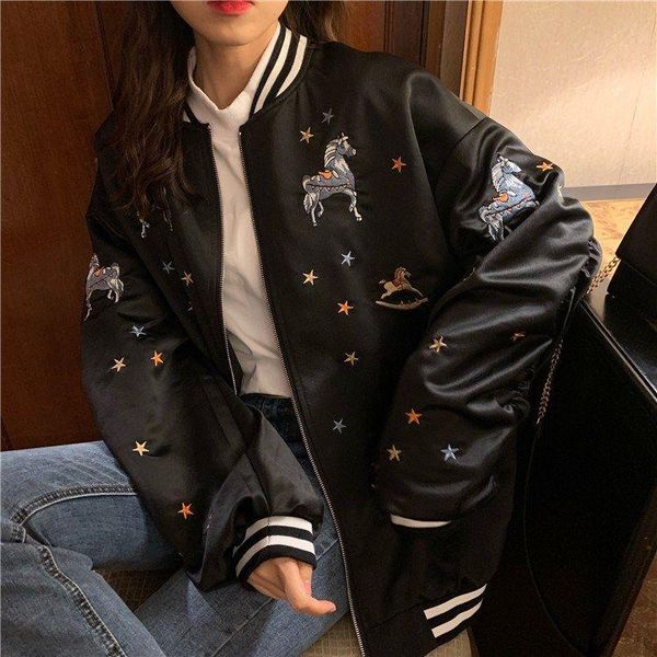 women's jackets 2021 korean version of the net red embroidery baseball uniform short jacket female bf harajuku style bomber tide, Black;brown
women's jackets 2021 korean version of the net red embroidery baseball uniform short jacket female bf harajuku style bomber tide, Black;brown