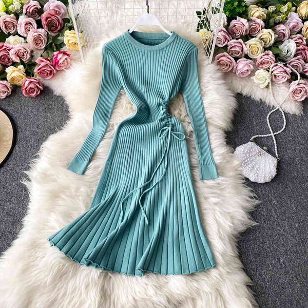 dress casual ruched drawstring knitted women autumn winter long sleeve a-line vestidos korean fashion warm sweater robe 02yt, Black;gray
dress casual ruched drawstring knitted women autumn winter long sleeve a-line vestidos korean fashion warm sweater robe 02yt, Black;gray