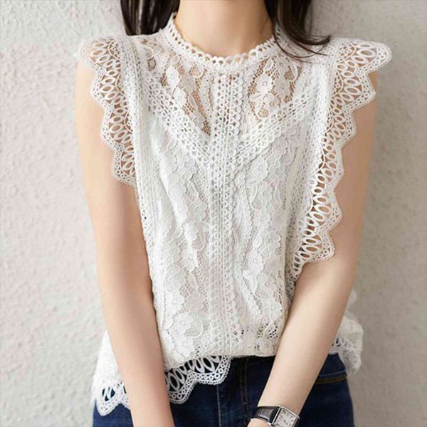 white casual basic sleeveless womens shirts lace black hollow out and blouses ruffles shirt female
white casual basic sleeveless womens shirts lace black hollow out and blouses ruffles shirt female