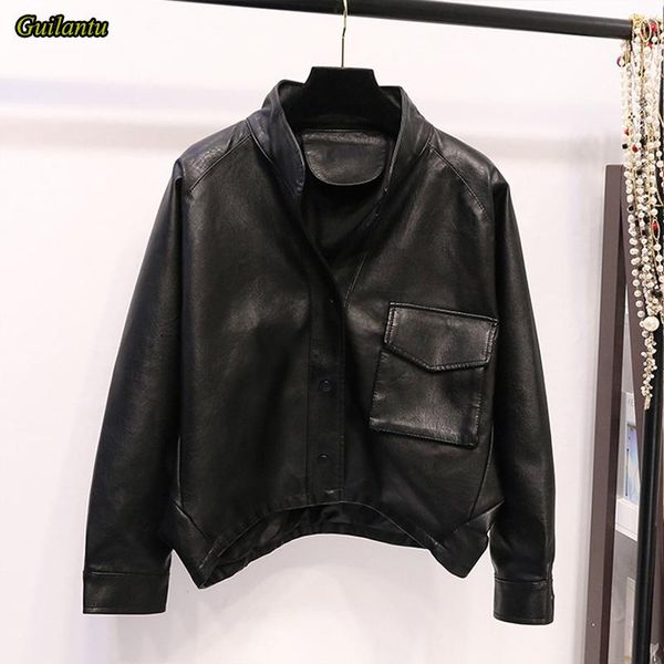 women's leather & faux guilantu women pu jacket coat single breasted big size harajuku streetwear punk motorcycle biker coats, Black
women's leather & faux guilantu women pu jacket coat single breasted big size harajuku streetwear punk motorcycle biker coats, Black