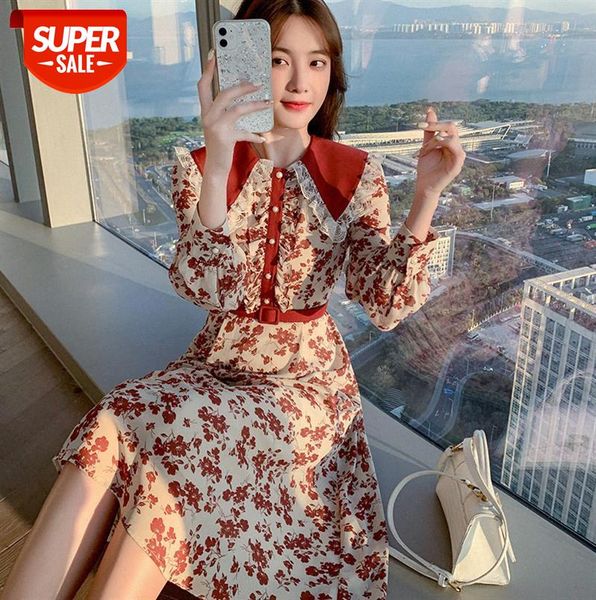 french retro skirt year day small fashion ladies doll collar all-match floral dress #yp1v, Black;gray
french retro skirt year day small fashion ladies doll collar all-match floral dress #yp1v, Black;gray