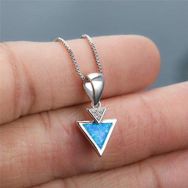 pendant necklaces white blue fire opal triangle for women wedding party jewelry silver color chain geometric necklace girls gift
pendant necklaces white blue fire opal triangle for women wedding party jewelry silver color chain geometric necklace girls gift