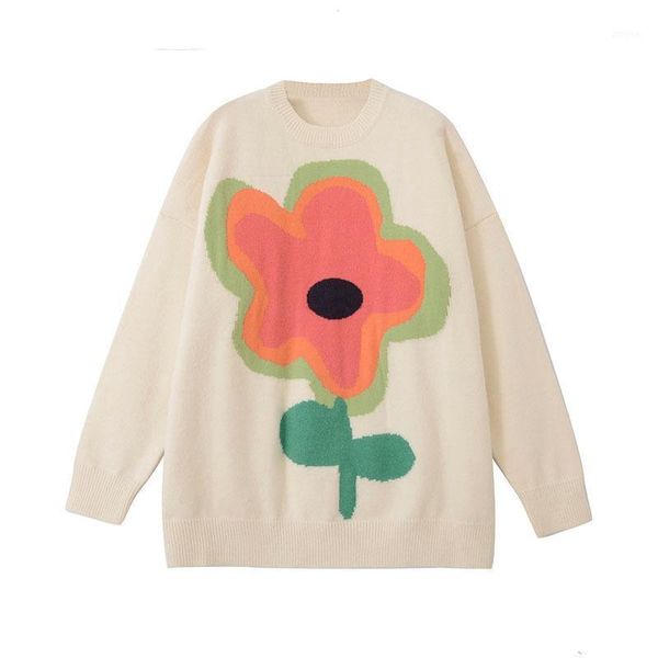 fannic winter large flower embroidery pattern round neck long sleeve pullover loose knitted sweater for women women's sweaters, White;black
fannic winter large flower embroidery pattern round neck long sleeve pullover loose knitted sweater for women women's sweaters, White;black