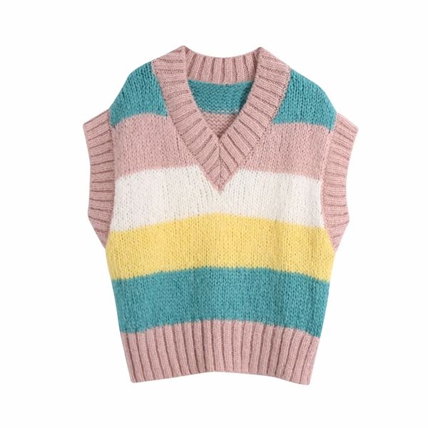 spring women v neck striped knitting sweater casual femme sleeveless pullover high street lady loose sw1129 210430, Black;white
spring women v neck striped knitting sweater casual femme sleeveless pullover high street lady loose sw1129 210430, Black;white