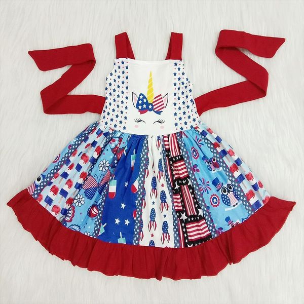 summer unicorn baby girl dress girls fashion twirl frocks with belt children dresses elegant july 4th party, Red;yellow
summer unicorn baby girl dress girls fashion twirl frocks with belt children dresses elegant july 4th party, Red;yellow