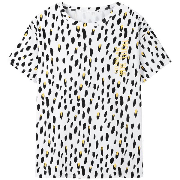 women's t-shirt casual leopard print t shirt women all-match o-neck short sleeve oversized streetwear soft girls summer tees ulzza, White
women's t-shirt casual leopard print t shirt women all-match o-neck short sleeve oversized streetwear soft girls summer tees ulzza, White