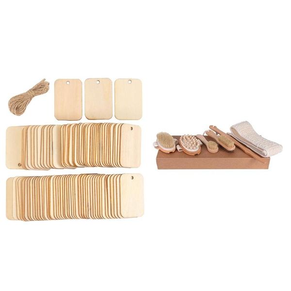 gift wrap 200pcs nature wood slice tags blank with ropes & 1 set exfoliating promote blood circulation massage brush
gift wrap 200pcs nature wood slice tags blank with ropes & 1 set exfoliating promote blood circulation massage brush