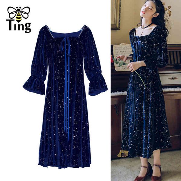 vintage elegant square collar luxury glitter blue velvet party dinner dresses ribbon midi long a line dress plus haut za 210513, Black;gray
vintage elegant square collar luxury glitter blue velvet party dinner dresses ribbon midi long a line dress plus haut za 210513, Black;gray