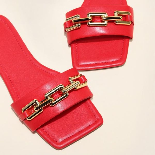 brand design gold chain women slipper closed toe slip on mules shoes square head low heels casual slides flip flop slippers, Black
brand design gold chain women slipper closed toe slip on mules shoes square head low heels casual slides flip flop slippers, Black