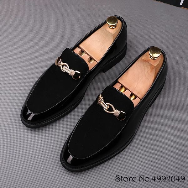 dress shoes fashion designer wedding for men faux suede metal decoration flat man party formal prom business z1a7, Black
dress shoes fashion designer wedding for men faux suede metal decoration flat man party formal prom business z1a7, Black