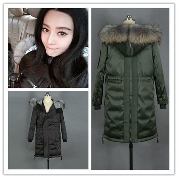 2018 winter star huo siyan, fan bingbing, the same time eye coat, down jacket, women's medium and long hair collar thickened, Black
2018 winter star huo siyan, fan bingbing, the same time eye coat, down jacket, women's medium and long hair collar thickened, Black