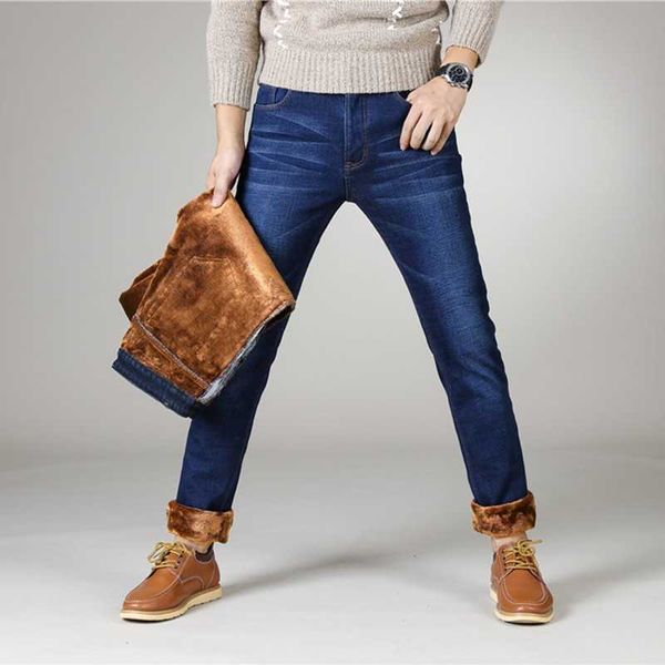 winter thermal warm flannel stretch jeans mens quality famous brand fleece pants men straight flocking trousers jean male 210716, Blue
winter thermal warm flannel stretch jeans mens quality famous brand fleece pants men straight flocking trousers jean male 210716, Blue