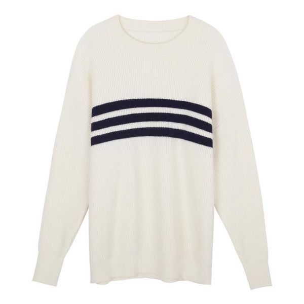 2021autumn and winter fashion lazy style hit color striped round neck sweater female korean version loose all match knit 529 women's sw, White;black
2021autumn and winter fashion lazy style hit color striped round neck sweater female korean version loose all match knit 529 women's sw, White;black