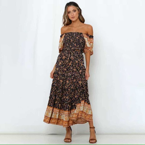 runway dresses boho vintage floral print women 2 piece spring midriff baring elastic loose skirt retro chic beach vacation set 485h, Black
runway dresses boho vintage floral print women 2 piece spring midriff baring elastic loose skirt retro chic beach vacation set 485h, Black