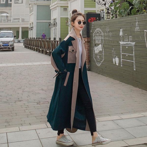 women's trench coats 2021 autumn spring coat elegant office korean thin windbreaker female ladies patchwork loose long chic, Tan;black
women's trench coats 2021 autumn spring coat elegant office korean thin windbreaker female ladies patchwork loose long chic, Tan;black