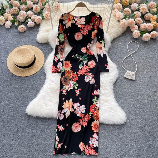 casual dresses singreiny women elegant french print dress long sleeve v neck slim party 2021 autumn split streetwear, Black;gray
casual dresses singreiny women elegant french print dress long sleeve v neck slim party 2021 autumn split streetwear, Black;gray