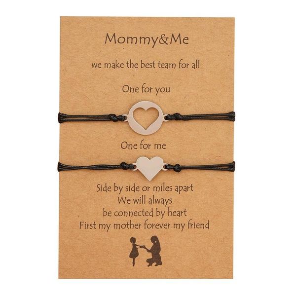 2pcs/lot mother and daughter bracelet stainless steel heart-shaped hollow leather rope charm mother's day gift link, chain, Black
2pcs/lot mother and daughter bracelet stainless steel heart-shaped hollow leather rope charm mother's day gift link, chain, Black
