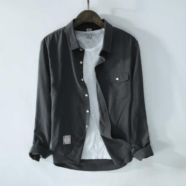 men's casual shirts turn down collar long sleeve cotton shirt with pocket gray dark blue solid for men summer male, White;black
men's casual shirts turn down collar long sleeve cotton shirt with pocket gray dark blue solid for men summer male, White;black