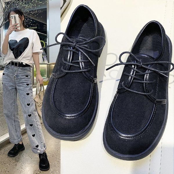 dress shoes spring and autumn fashion women's platform casual black lace-up leather round toe loafers
dress shoes spring and autumn fashion women's platform casual black lace-up leather round toe loafers