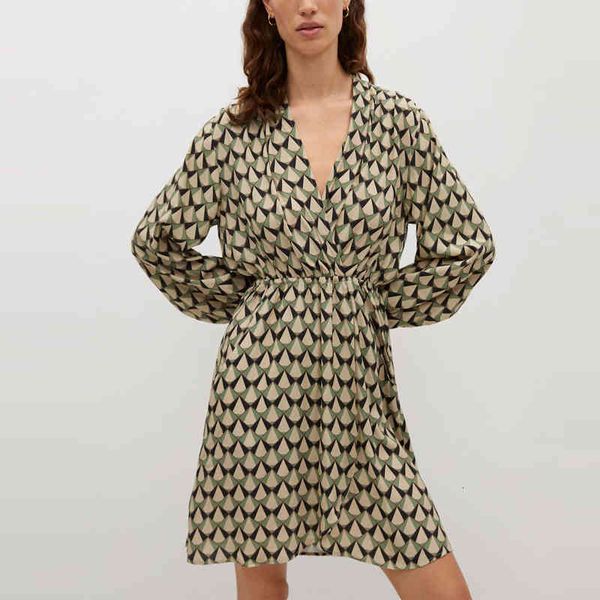 dresses print long sleeve short women chic wrap v neck elastic pleated waist office es female elegant vestidos, Black;gray
dresses print long sleeve short women chic wrap v neck elastic pleated waist office es female elegant vestidos, Black;gray