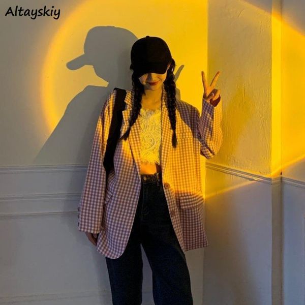 women's suits & blazers women plaid high-street loose single breasted korean style ulzzang notched all-match outwear leisure female stu, White;black
women's suits & blazers women plaid high-street loose single breasted korean style ulzzang notched all-match outwear leisure female stu, White;black