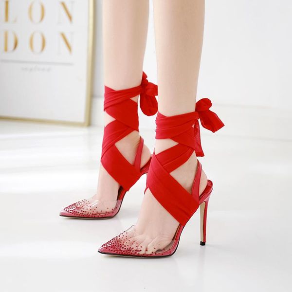 summer women's sandals color matching ribbon fairy wind bow transparent rhinestone baotou fashion shoes explosion model, Black
summer women's sandals color matching ribbon fairy wind bow transparent rhinestone baotou fashion shoes explosion model, Black