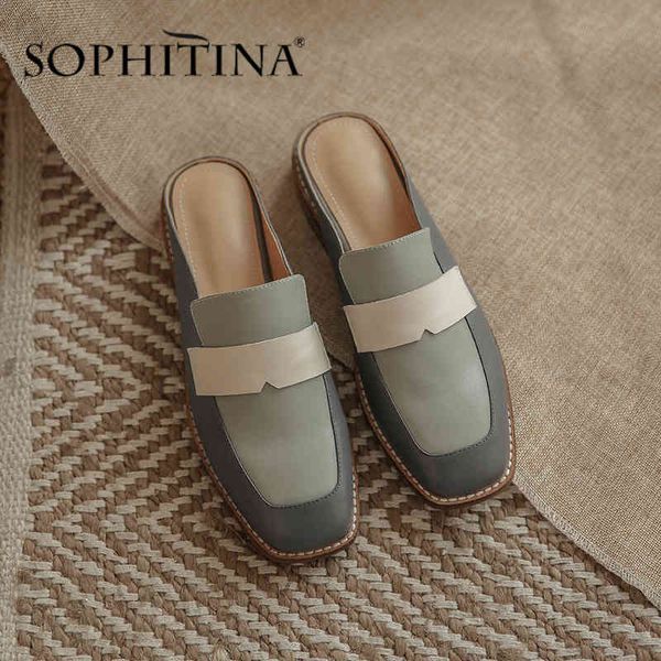 sophitina fashion slippers women square toe atmosphere comfortable retro wild half slippers casual convenient shoes women po575 210513, Black
sophitina fashion slippers women square toe atmosphere comfortable retro wild half slippers casual convenient shoes women po575 210513, Black